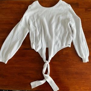 ‘Hollister’ white knitted sweater.